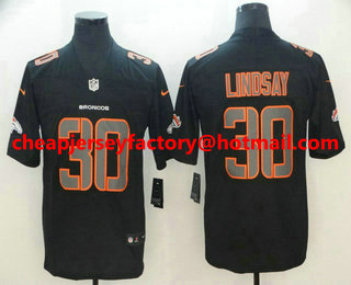 Men's Denver Broncos #30 Phillip Lindsay Black 2018 Fashion Impact Black Color Rush Stitched NFL Nike Limited Jersey