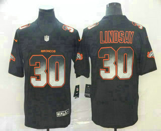 Men's Denver Broncos #30 Phillip Lindsay Black 2019 Vapor Smoke Fashion Stitched NFL Nike Limited Jersey