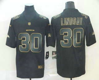 Men's Denver Broncos #30 Phillip Lindsay Black Gold 2019 Vapor Untouchable Stitched NFL Nike Limited Jersey