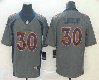 Men's Denver Broncos #30 Phillip Lindsay Gray 2019 Inverted Legend Stitched NFL Nike Limited Jersey