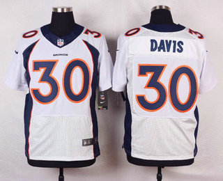 Men's Denver Broncos #30 Terrell Davis White Retired Player NFL Nike Elite Jersey