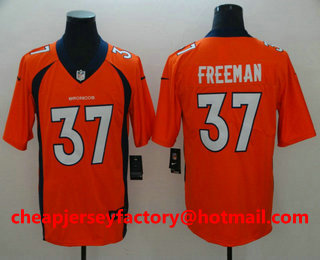 Men's Denver Broncos #37 Royce Freeman Orange Team Color 2017 Vapor Untouchable Stitched NFL Nike Limited Jersey