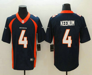 Men's Denver Broncos #4 Case Keenum Navy Blue 2018 Vapor Untouchable Stitched NFL Nike Limited Jersey