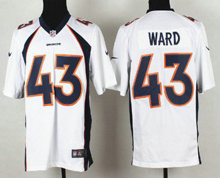 Men's Denver Broncos #43 T. J. Ward White Road NFL Nike Elite Jersey
