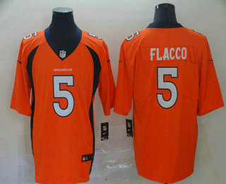 Men's Denver Broncos #5 Joe Flacco Orange Team Color 2017 Vapor Untouchable Stitched NFL Nike Limited Jersey