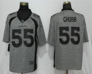 Men's Denver Broncos #55 Bradley Chubb 2017 Vapor Untouchable Stitched NFL Nike Gray Gridiron Limited Jersey