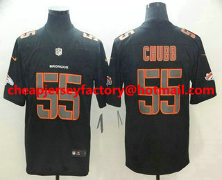 Men's Denver Broncos #55 Bradley Chubb Black 2018 Fashion Impact Black Color Rush Stitched NFL Nike Limited Jersey
