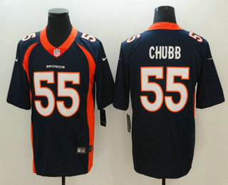 Men's Denver Broncos #55 Bradley Chubb Navy Blue Alternate 2018 Vapor Untouchable Stitched NFL Nike Limited Jersey