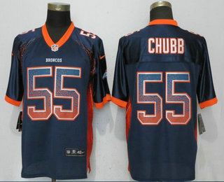 Men's Denver Broncos #55 Bradley Chubb Navy Blue Drift Stitched NFL Nike Fashion Elite Jersey
