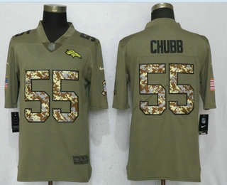 Men's Denver Broncos #55 Bradley Chubb Olive With Camo 2017 Salute To Service Stitched NFL Nike Limited Jersey