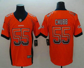 Men's Denver Broncos #55 Bradley Chubb Orange 2018 Fashion Drift Color Rush Stitched NFL Nike Limited Jersey