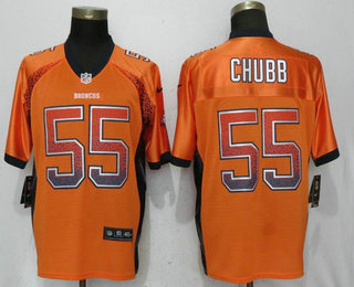Men's Denver Broncos #55 Bradley Chubb Orange Drift Stitched NFL Nike Fashion Elite Jersey
