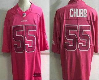 Men's Denver Broncos #55 Bradley Chubb Pink Fashion 2017 Rush NFL Nike Limited Jersey