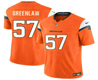 Men's Denver Broncos #57 Dre Greenlaw Orange FUSE Vapor Limited Stitched Jersey