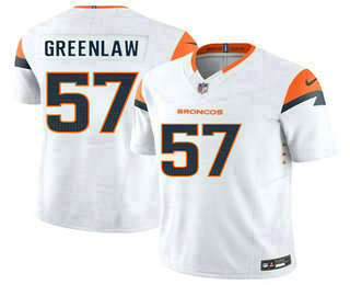 Men's Denver Broncos #57 Dre Greenlaw White FUSE Vapor Limited Stitched Jersey