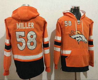 Men's Denver Broncos #58 Von Miller 2016 Orange Team Color Stitched NFL Hoodie