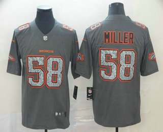 Men's Denver Broncos #58 Von Miller Gray Fashion Static 2019 Vapor Untouchable Stitched NFL Nike Limited Jersey