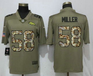 Men's Denver Broncos #58 Von Miller Olive With Camo 2017 Salute To Service Stitched NFL Nike Limited Jersey