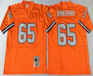 Men's Denver Broncos #65 Gary Zimmerman Orange Throwback Jersey by Mitchell & Ness