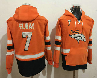 Men's Denver Broncos #7 John Elway 2016 Orange Team Color Stitched NFL Hoodie