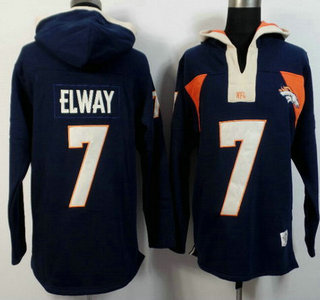 Men's Denver Broncos #7 John Elway Navy Blue Alternate 2015 NFL Hoody