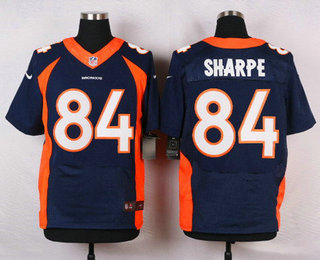 Men's Denver Broncos #84 Shannon Sharpe Navy Blue Retired Player NFL Nike Elite Jersey
