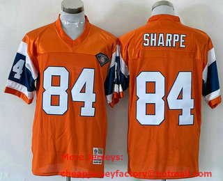 Men's Denver Broncos #84 Shannon Sharpe Orange 75TH Throwback Jersey