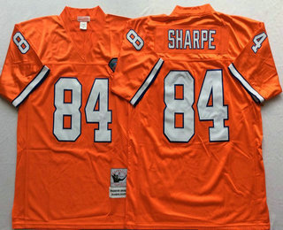 Men's Denver Broncos #84 Shannon Sharpe Orange 75TH Throwback Jersey by Mitchell & Ness