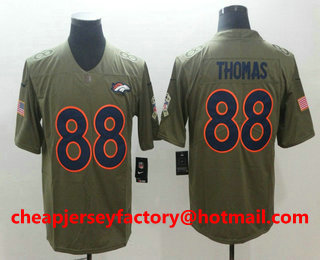 Men's Denver Broncos #88 Demaryius Thomas Olive 2017 Salute To Service Stitched NFL Nike Limited Jersey