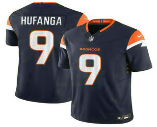 Men's Denver Broncos #9 Talanoa Hufanga Navy FUSE Vapor Limited Stitched Jersey