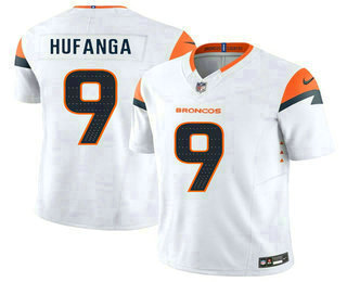 Men's Denver Broncos #9 Talanoa Hufanga White FUSE Vapor Limited Stitched Jersey