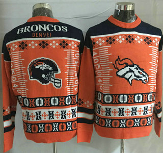 Men's Denver Broncos Orange With Blue NFL Sweater