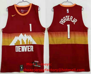 Men's Denver Nuggets #1 Michael Porter Jr. Red 2021 City Edition NBA Swingman Jersey