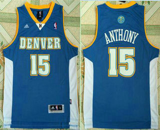 Men's Denver Nuggets #15 Carmelo Anthony Stitched Baby Blue NBA Jersey