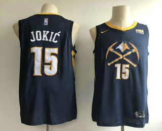 Men's Denver Nuggets #15 Nikola Jokic New Navy Blue 2019 City Edition NBA Swingman Western Union Stitched NBA Jersey