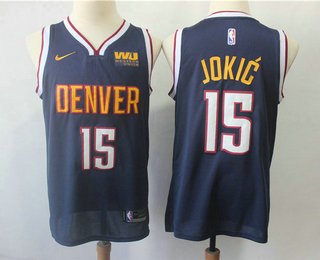 Men's Denver Nuggets #15 Nikola Jokic New Navy Blue 2019 Nike Swingman Western Union Stitched NBA Jersey