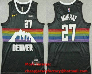 Men's Denver Nuggets #27 Jamal Murray Black 20025 City Sponsor Swingman Jersey