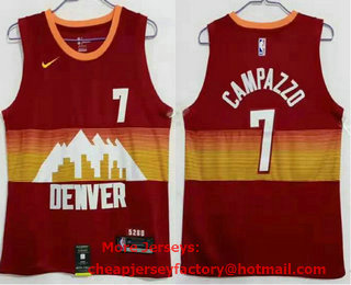 Men's Denver Nuggets #7 Facundo Campazzo Red 2021 City Edition NBA Swingman Jersey