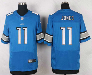 Men's Detroit Lions #11 Marvin Jones Light Blue Team Color NFL Nike Elite Jersey