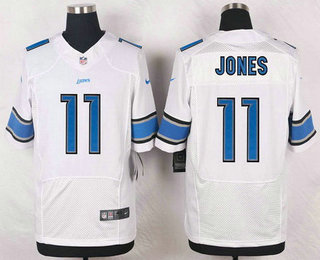 Men's Detroit Lions #11 Marvin Jones White Road NFL Nike Elite Jersey