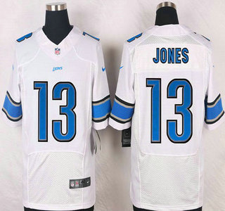Men's Detroit Lions #13 T. J. Jones White Road NFL Nike Elite Jersey
