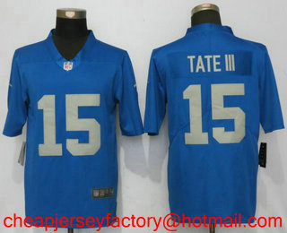 Men's Detroit Lions #15 Golden Tate III Light Blue 2017 Throwback Retired Vapor Untouchable Stitched NFL Nike Limited Jersey