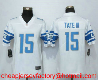 Men's Detroit Lions #15 Golden Tate III White 2017 Vapor Untouchable Stitched NFL Nike Limited Jersey
