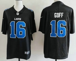 Men's Detroit Lions #16 Jared Goff Limited Black Fashion Vapor Jersey