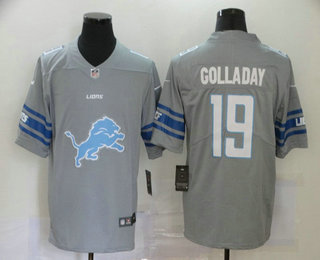 Men's Detroit Lions #19 Kenny Golladay Grey 2020 NEW Team Logo Vapor Untouchable Stitched NFL Nike Limited Jersey