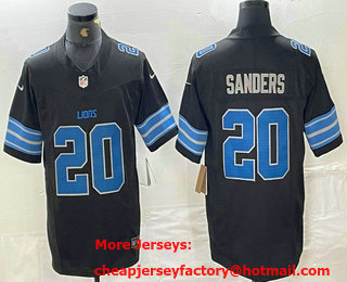 Men's Detroit Lions #20 Barry Sanders Limited Black 2024 FUSE Vapor Jersey