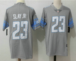 Men's Detroit Lions #23 Darius Slay Jr Steel Gray 2017 Color Rush Stitched NFL Nike Limited Jersey