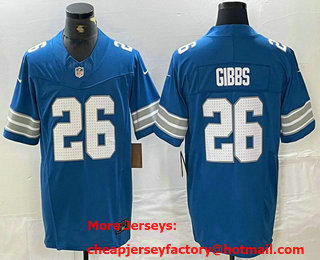 Men's Detroit Lions #26 Jahmyr Gibbs Limited Blue 2024 FUSE Vapor Jersey
