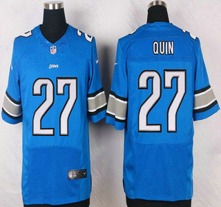 Men's Detroit Lions #27 Glover Quin Light Blue Team Color NFL Nike Elite Jersey