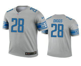Men's Detroit Lions #28 Quandre Diggs Gray Inverted Legend Jersey